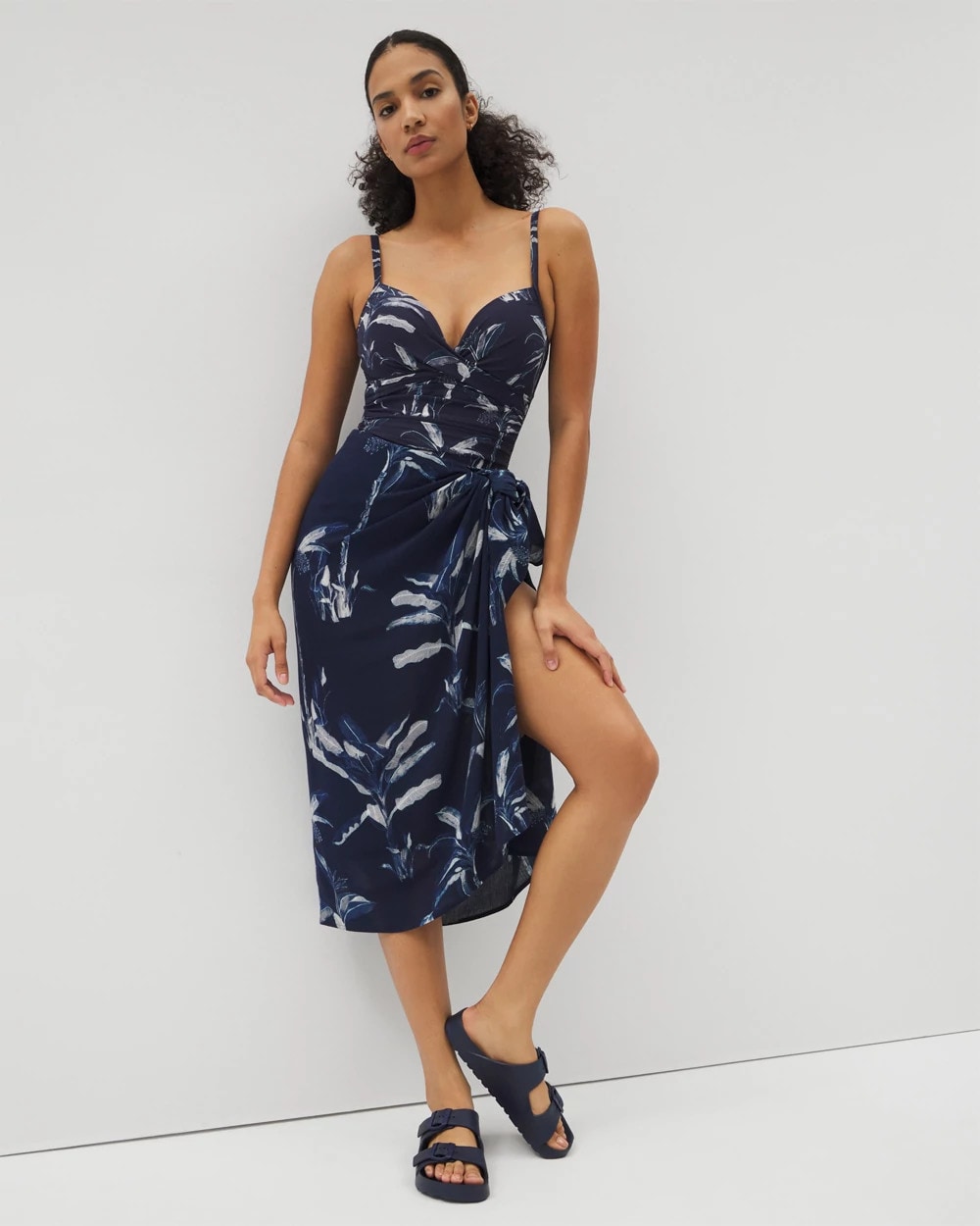PALM TOILE NIGHTFALL NAVY - Rayon Crepe Pareo | Soma