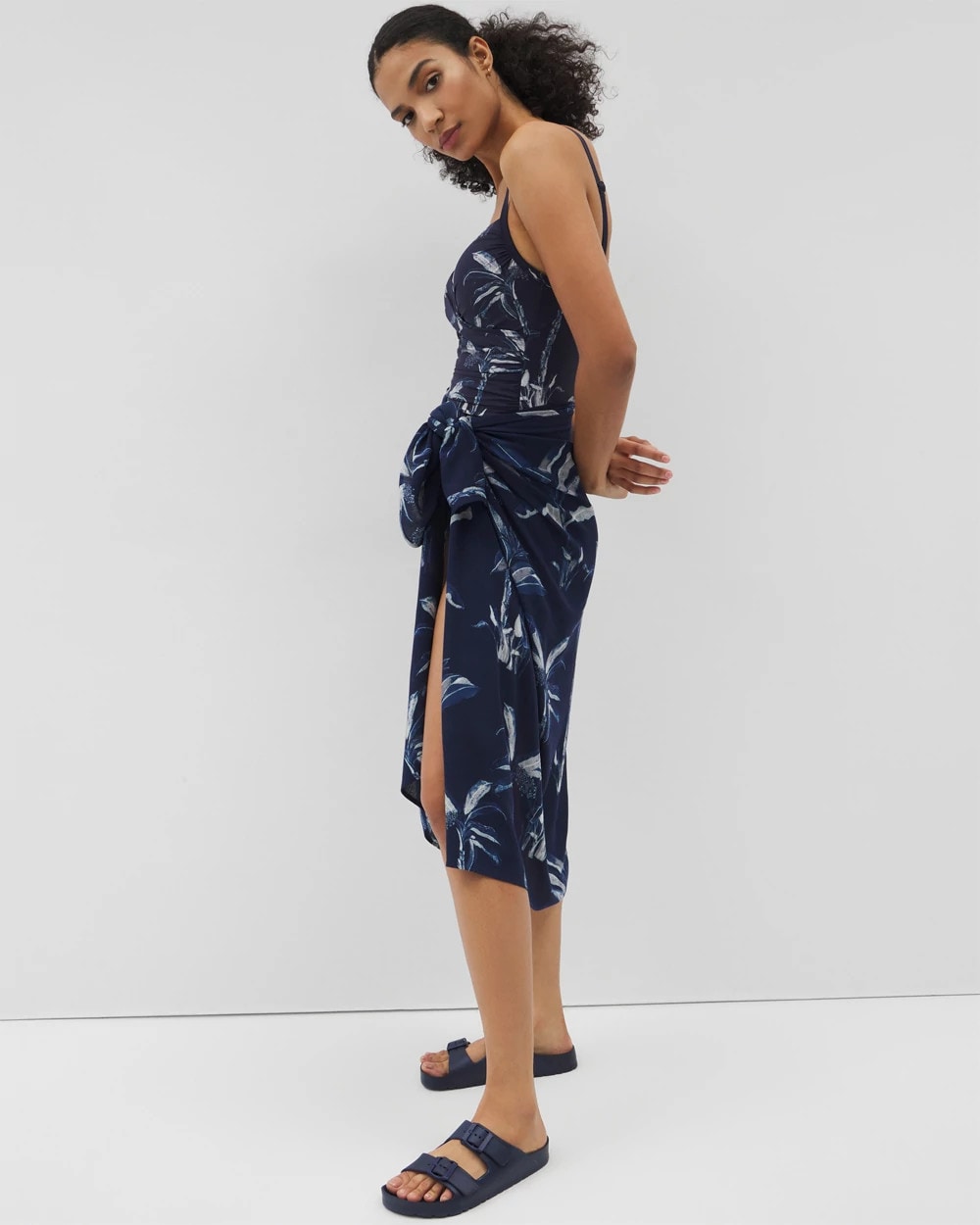 PALM TOILE NIGHTFALL NAVY - Rayon Crepe Pareo | Soma