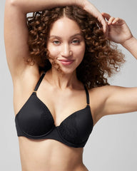 BLACK - Perfect Coverage Convertible Bra with Lace back | Soma