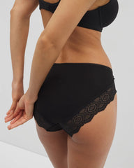 BLACK - Embraceable High-Leg Panty with Crochet Lace | Soma